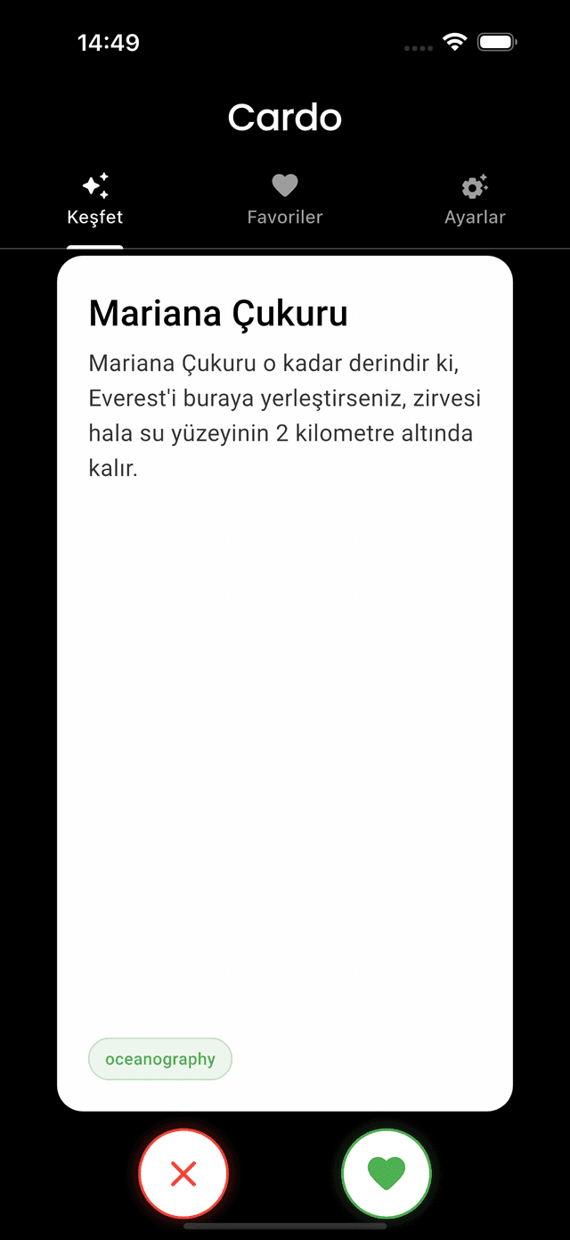 Cardo iOS App Screenshot